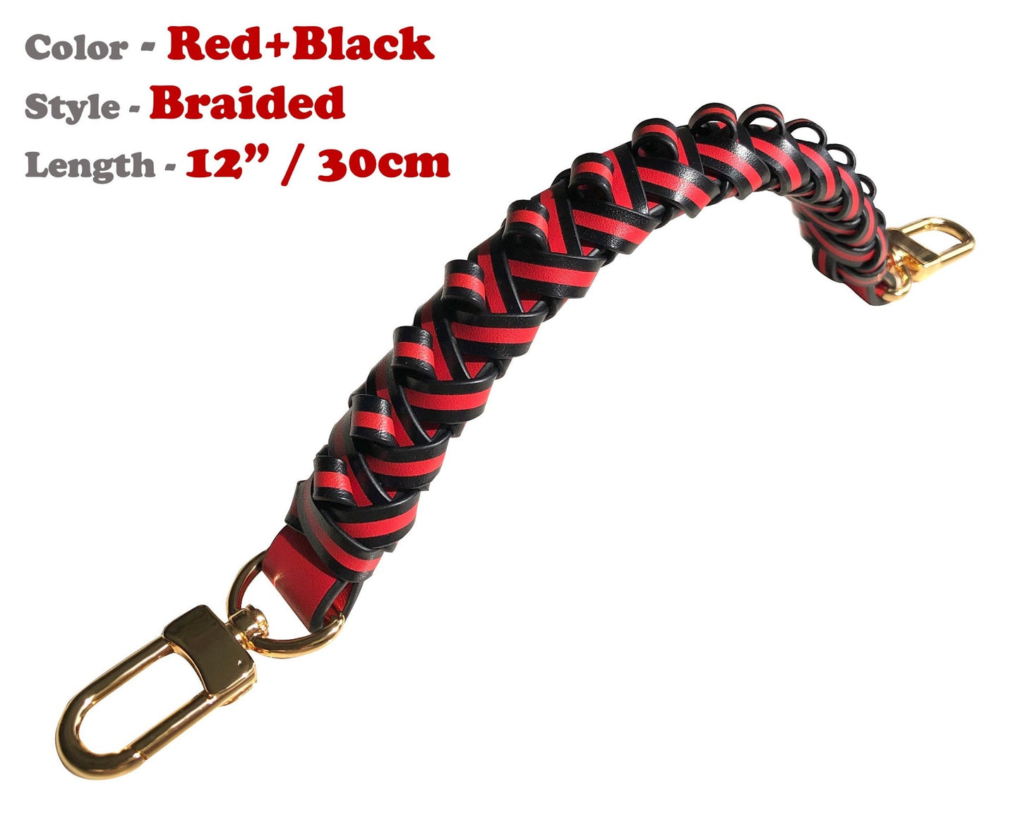 Braided Woven Handbag Strap for NeoNoe MM, Real Leather, Designer Tote, Top Handle Purse, Gold Silver Brass Clasps