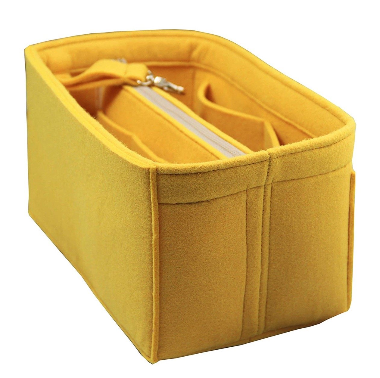 [Vaneau GM Organizer] Felt Purse Insert with Middle Zip Pouch, Customized Tote Organize, Bag in Handbag (Style B)