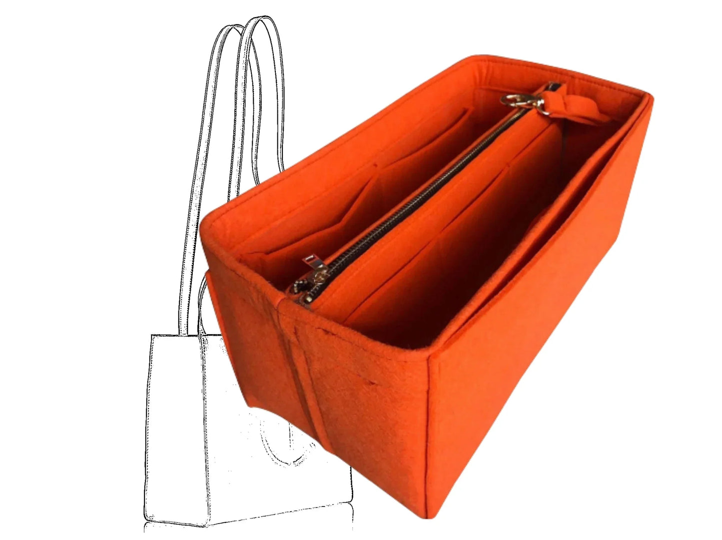 For [Telfar Medium Shopping Bag] Insert Organizer Liner (Style B)