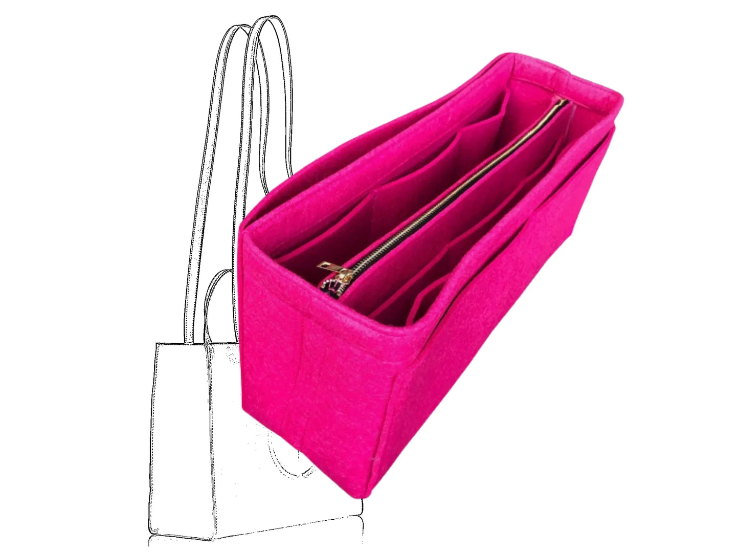 For [Telfar Medium Shopping Bag] Insert Organizer Liner (Style B)