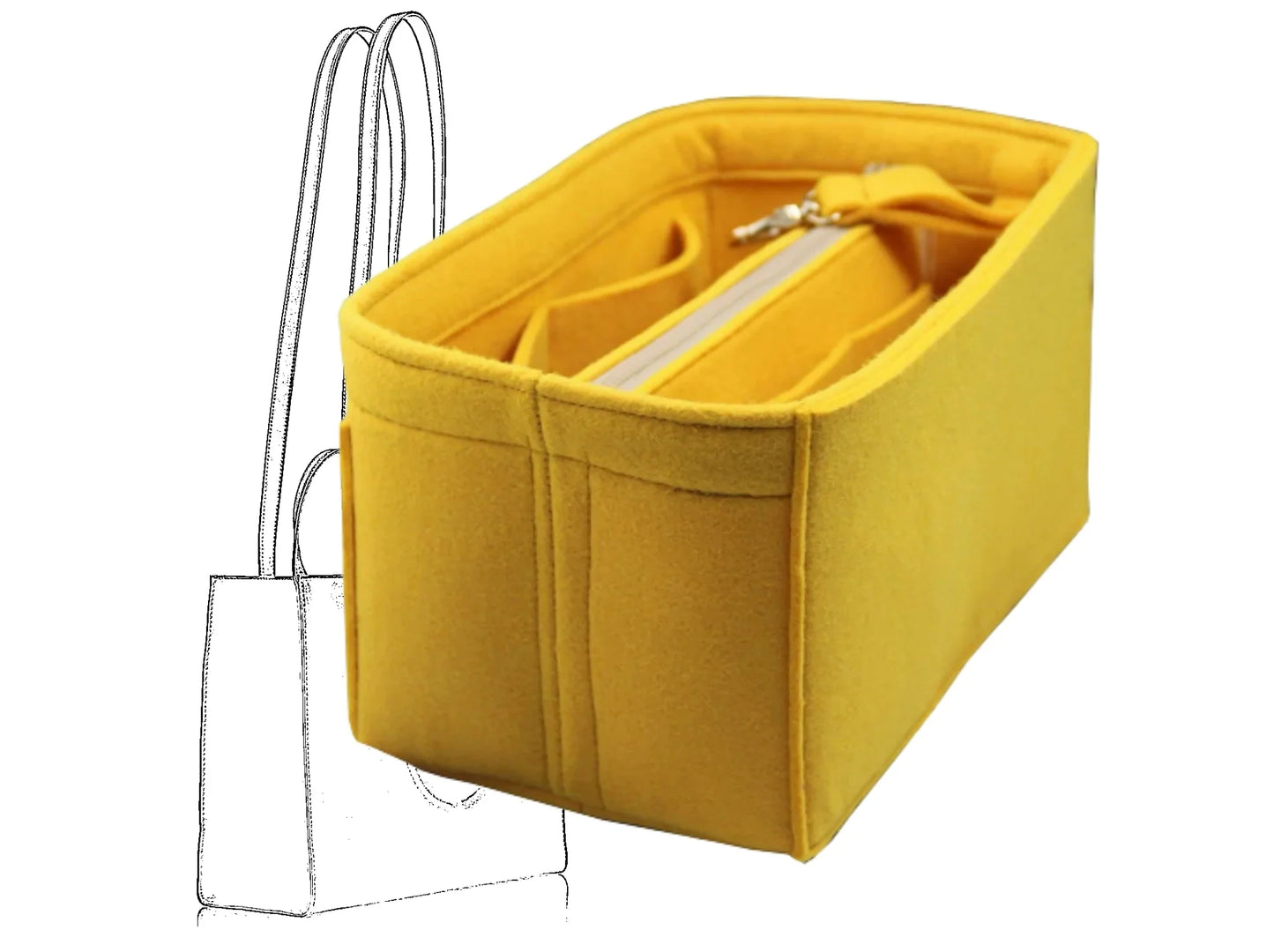 For [Telfar Medium Shopping Bag] Insert Organizer Liner (Style B)