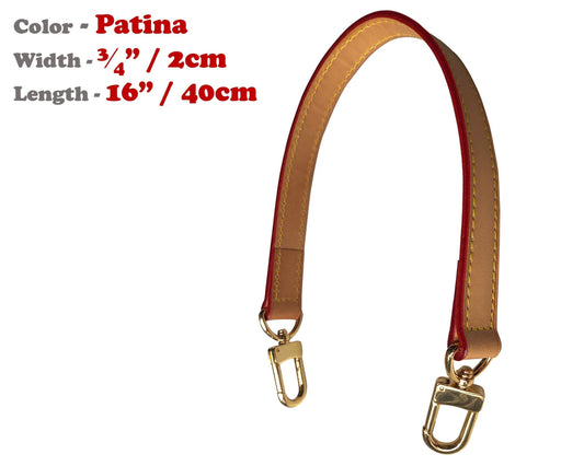 2cm Width - Handbag Strap, Genuine Vachetta Leather, Customized in Any Length, Designer Tote, Top Handle Purse, Gold Silver Brass Clasps