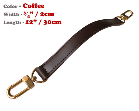 2cm Width - Handbag Strap, Genuine Vachetta Leather, Customized in Any Length, Designer Tote, Top Handle Purse, Gold Silver Brass Clasps