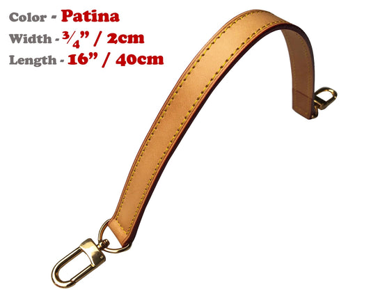 2cm Width - Handbag Strap, Genuine Vachetta Leather, Customized in Any Length, Designer Tote, Top Handle Purse, Gold Silver Brass Clasps